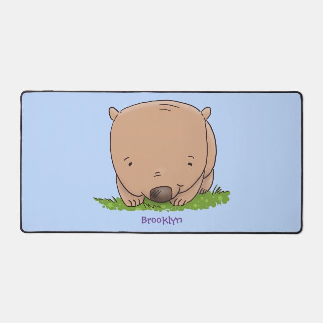 Belle illustration de dessin animé de bébé wombat (Recto)