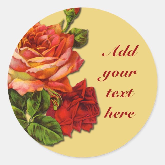 Belle illustration de Rose Vintage sur Stickers (Devant)