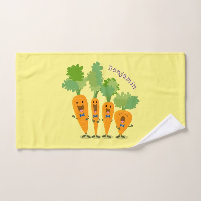 Belle illustration du quatuor de carottes à carott (Serviette à main)