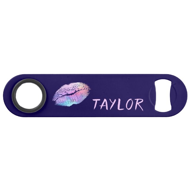 Belle impression de rouge à lèvres bleu (Devant (Horizontal))