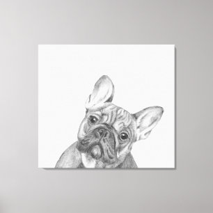 Belle impression de toile enveloppée Bulldog franç