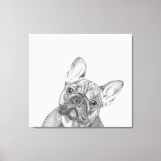 Belle impression de toile enveloppée Bulldog franç