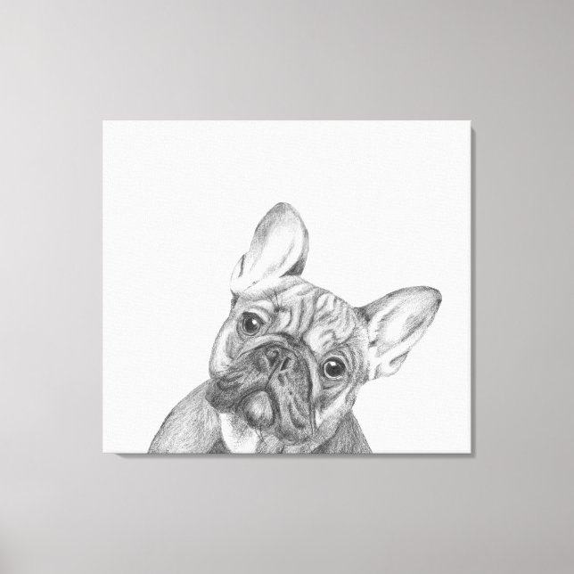 Belle impression de toile enveloppée Bulldog franç (Recto)