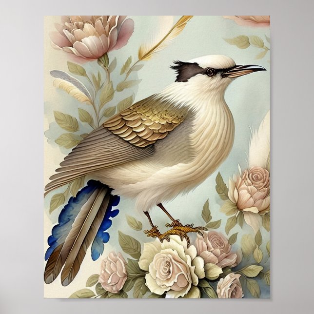 Belle impression d'oiseau aux plumes douces et neu (Devant)