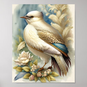 Belle impression d'oiseau Plumes Douces Neutres Ro