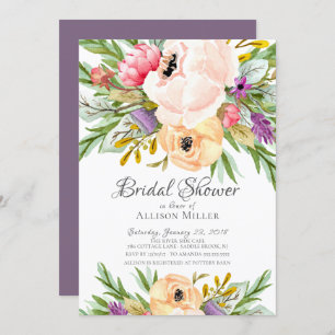 Belle invitation à la douche nuptiale à fleurs sau