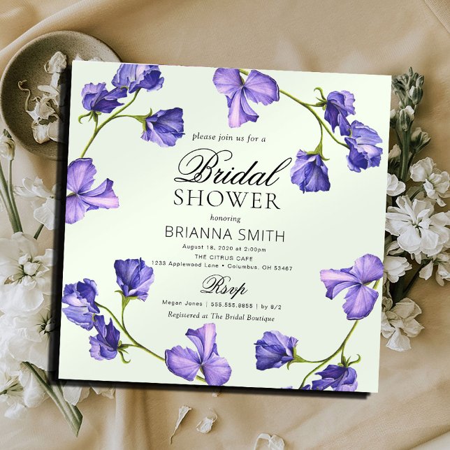 Belle Invitation à la douche nuptiale violette (Créateur téléchargé)