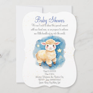 Belle invitation au baby shower d'agneau. Nouvelle