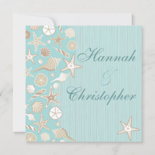 Belle invitation au mariage de Seashell Beach