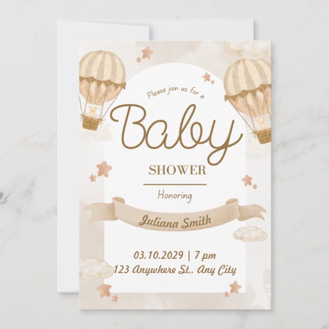 Belle Invitation Baby shower (Devant)