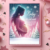 Belle invitation baby shower de Noël