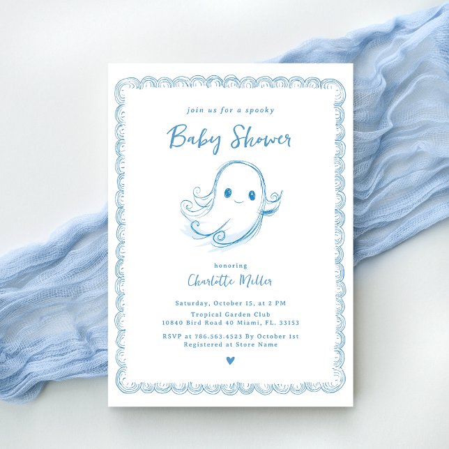 Belle Invitation Baby shower Fantôme Halloween (Créateur téléchargé)
