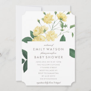 Belle Invitation Baby shower Fleur Jaune
