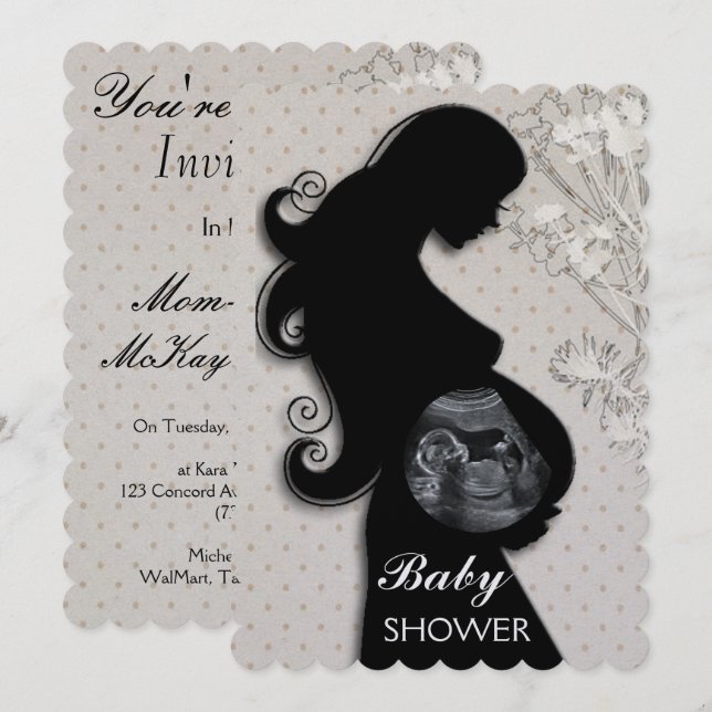 Belle INVITATION BABY SHOWER personnalisable (Devant / Derrière)