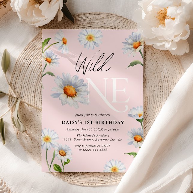 Belle Invitation d'anniversaire de 1 an pour fille (Créateur téléchargé)