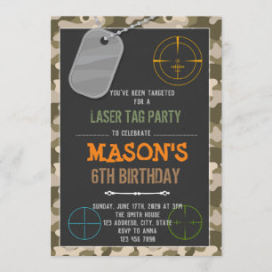 Belle invitation d'anniversaire de marque laser ca