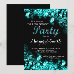Belle Invitation d'anniversaire Turquoise Diamond