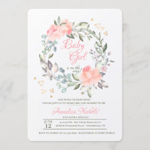 Belle invitation de baby shower de fille de