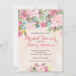 Belle Invitation de Baby shower rose, Baby