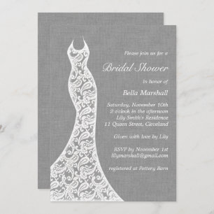 Belle invitation de douche nuptiale en lin