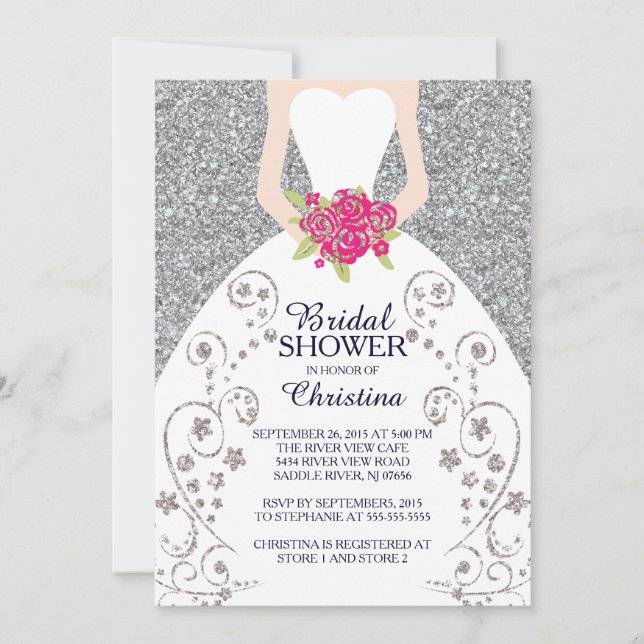 Belle invitation de Fête de la mariée de parties (Devant)