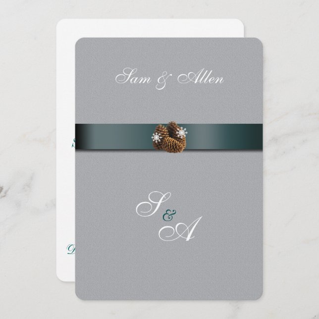 Belle invitation de mariage d'hiver (Devant / Derrière)