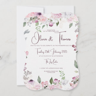 Belle invitation de mariage floral