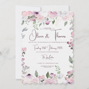 Belle invitation de mariage floral