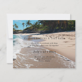 Belle invitation de mariage sur la plage