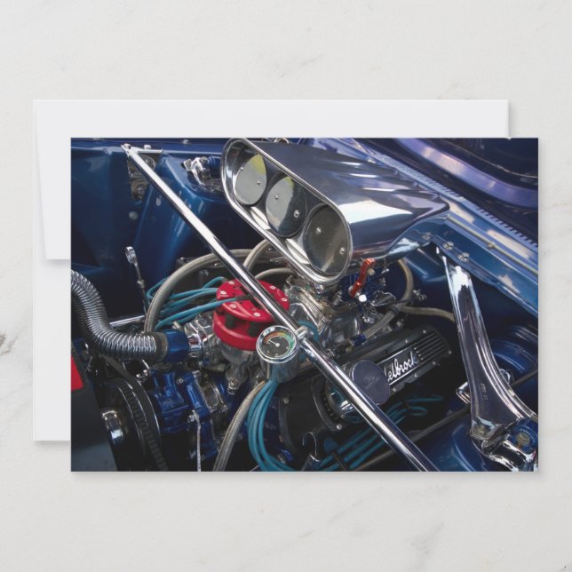 Belle invitation de moteur automobile (Devant)