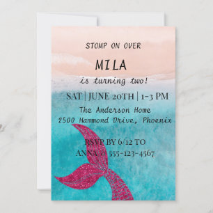 Belle invitation de sirène pour l'anniversaire