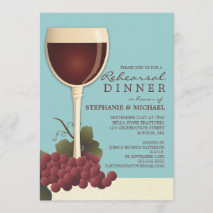 Belle invitation de vin et de dîner de répétition