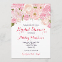 Belle invitation florale rose de baby shower, bébé