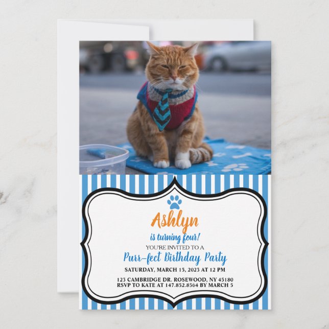 Belle Invitation pour les chats d'affaires (Devant)