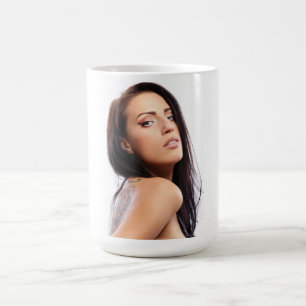 Belle jeune femme café Mug