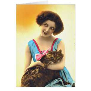 Belle jeune fille et son chat