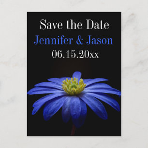 Belle Jolie Fleur Bleue Enregistrer Date Cartes po