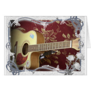 Belle jolie guitare Vintage sur le Motif Africain