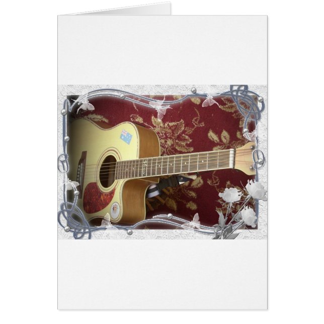 Belle jolie guitare Vintage sur le Motif Africain (Devant)