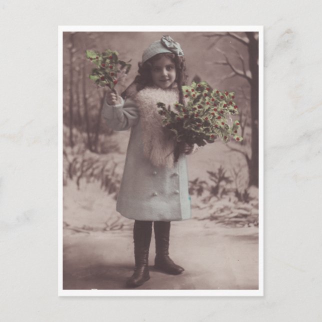 Belle jolie petite fille Antique carte postale (Devant)