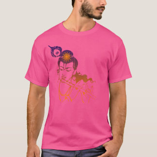 Belle Krishna Jouer Flute Tshirt Vintage Eff