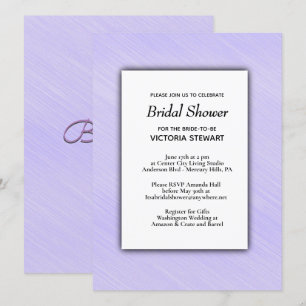 Belle Lavande de douche nuptiale Invitation