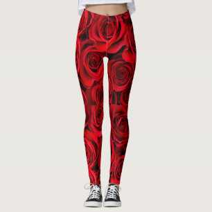 Belle leggings de roses rouges