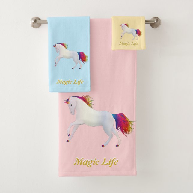 Belle licorne & calligraphie sur les couleurs past (En situation)