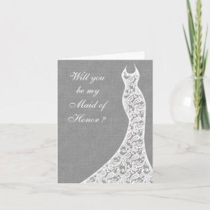 Belle Linge Serez-vous ma carte de femme d'honneur