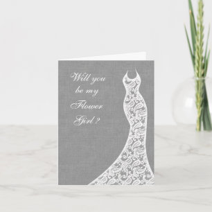 Belle Linge Serez-vous ma carte Flower Girl