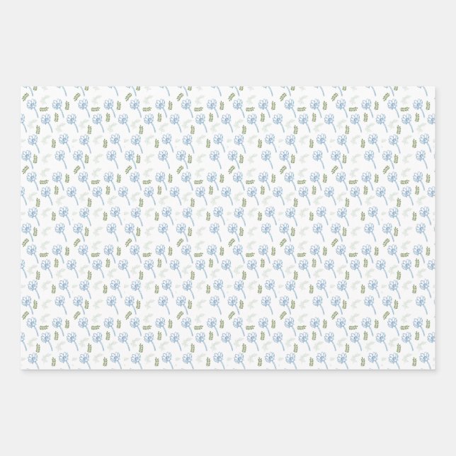 Belle marguerite Bleue Bleu feuille motif (Devant)