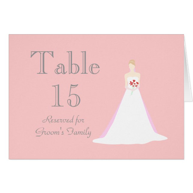 Belle Mariage de mariée Table de siège Carte de no (Devant Horizontal)