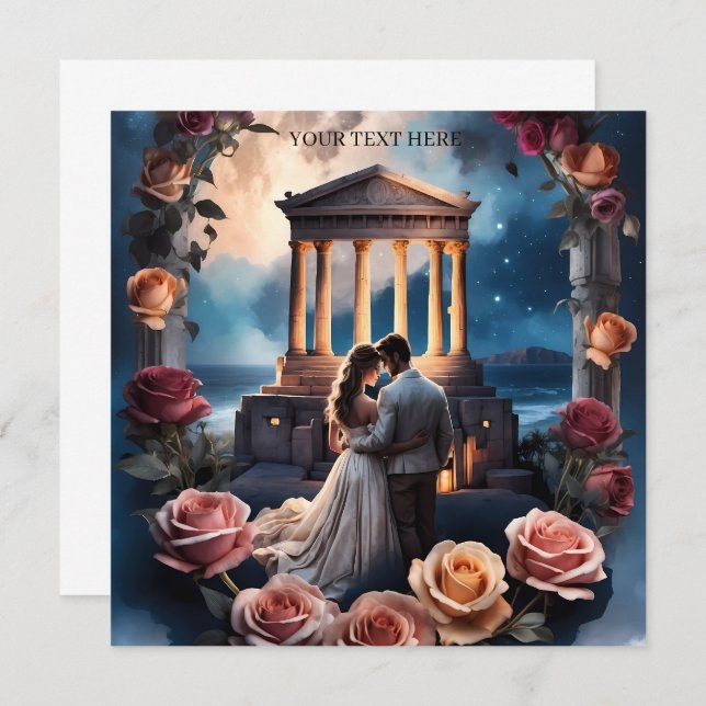 Belle mariée et chambre debout au bord de la mer (Devant / Derrière)