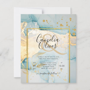 Belle Mer Verre Gold Mariage Inviter Turquoise